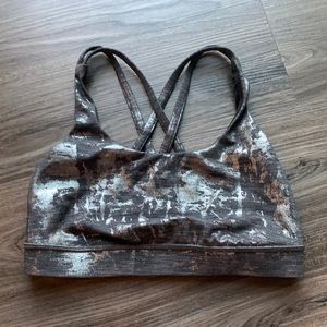 Black and Silver lululemon size 4 bra